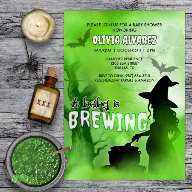 Invitation Bébé brasse Éffrayante sorcière Baby shower d'Hall (Créateur téléchargé)
