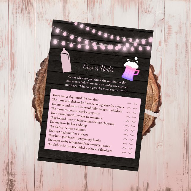 Invitation Bébé brasser rose au-dessus ou en dessous du Baby  (Créateur téléchargé)