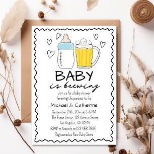 Invitation Bébé Brûle Bouteille Bière Baby shower en verre