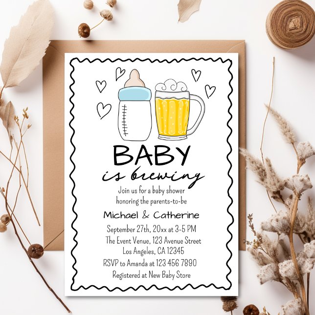 Invitation Bébé Brûle Bouteille Bière Baby shower en verre (Créateur téléchargé)