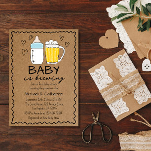 Invitation Bébé Brûle Bouteille Bière Baby shower en verre