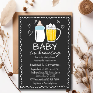 Invitation Bébé Brûle Bouteille Bière Baby shower en verre