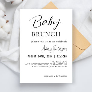 Invitation Bébé Brunch Baby shower moderne Révélation de genr