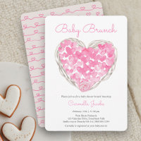 Bébé Brunch Coeurs roses Rustique Baby shower fill