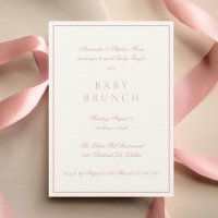 Bébé Brunch Élégant Calligraphie Formelle Rose