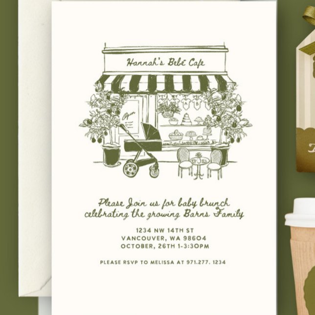 Invitation Bebe Cafe | bébé en préparation | Café à domicile  (Créateur téléchargé)
