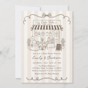 Invitation Bebe Café Thème Parisien Arc-en-ciel Café Fête Pré