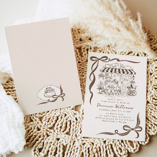 Invitation Bebe Cafe Thème Parisien Noeud Papillon Café Fête 
