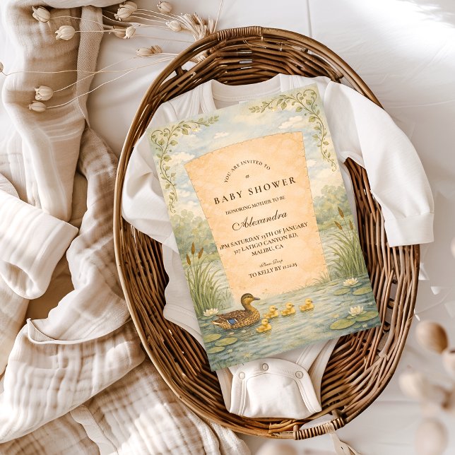 Invitation Bébé Canard Colvert Shower (Créateur téléchargé)