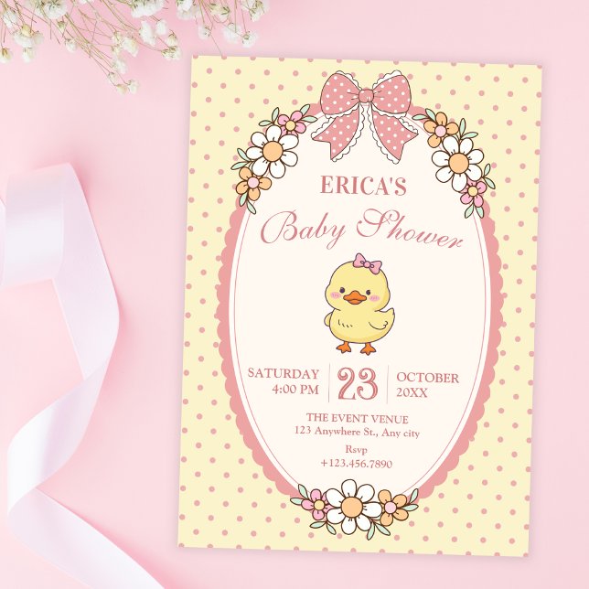 Invitation Bébé canard mignon shower (Créateur téléchargé)