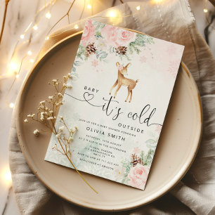 Invitation Bébé cerf Bébé il fait froid dehors baby shower