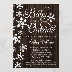 Invitation Bébé c'est baby shower en bois rustique