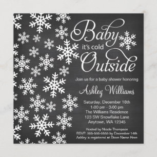 Invitation Bébé C'est froid à l'extérieur Baby shower de tabl
