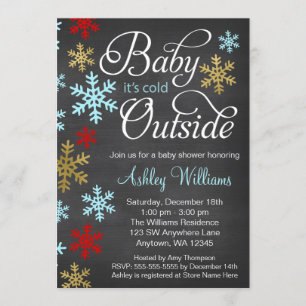 Invitation Bébé C'est froid à l'extérieur Baby shower de tabl