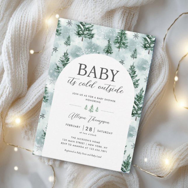 Invitation Bébé c'est froid Baby shower d'hiver de la forêt e (Créateur téléchargé)