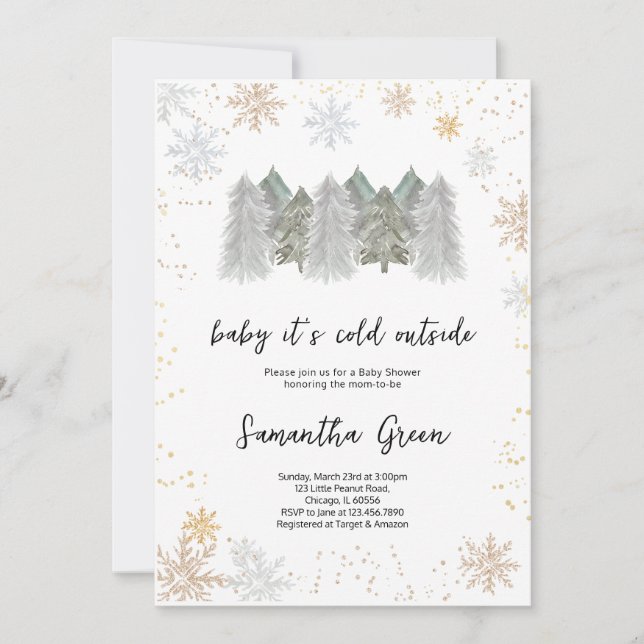 Invitation Bébé c'est froid Baby shower extérieur (Devant)