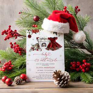 Invitation Bébé c'est froid dehors Baby shower de Noël