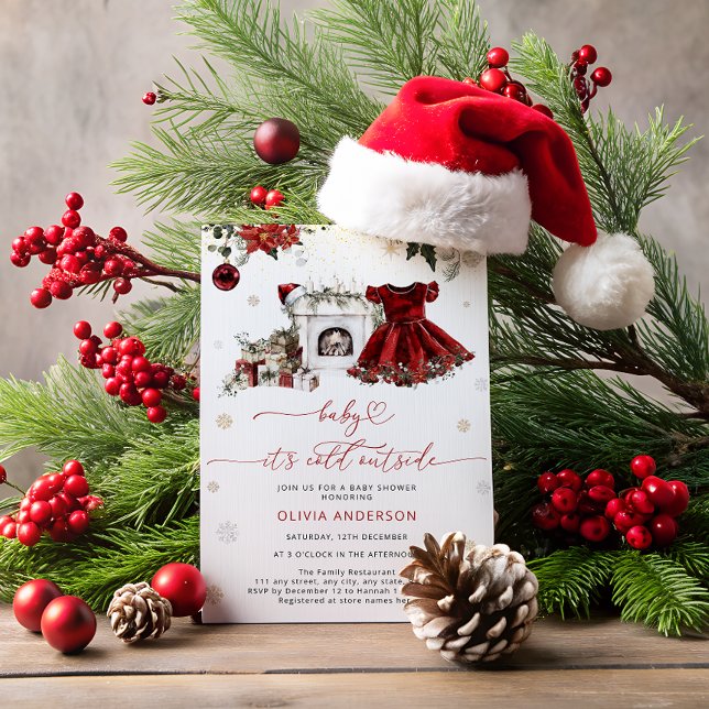 Invitation Bébé c'est froid dehors Baby shower de Noël (Créateur téléchargé)