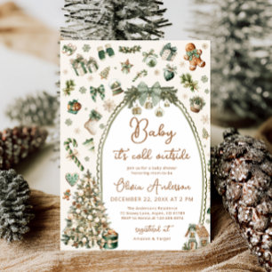 Invitation Bébé c'est froid dehors Baby shower de Noël