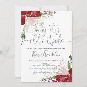 Invitation Bébé c'est froid dehors Fête des mariées d'hiver
