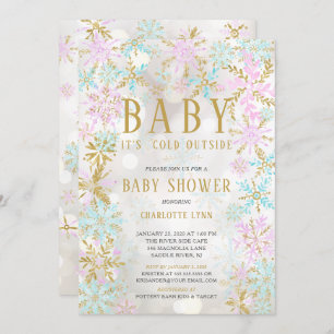 Invitation Bébé C'est froid dehors fille ou Baby shower garço
