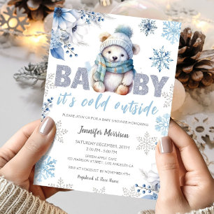 Invitation Bébé c'est froid dehors mignon Baby shower d'hiver