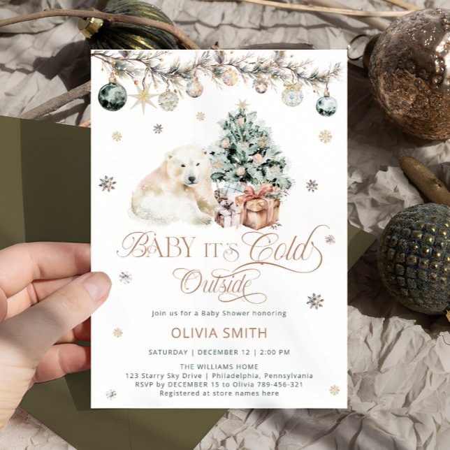 Invitation Bébé c'est froid dehors mignon Baby shower d'ours  (Créateur téléchargé)