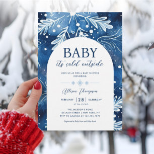 Invitation Bébé c'est froid dehors Snowflakes Baby shower gar
