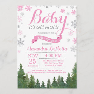 Invitation Bébé, c'est froid en dehors du Baby shower des fil