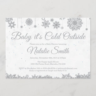 Invitation Bébé, c'est froid hors du Baby shower des flocons