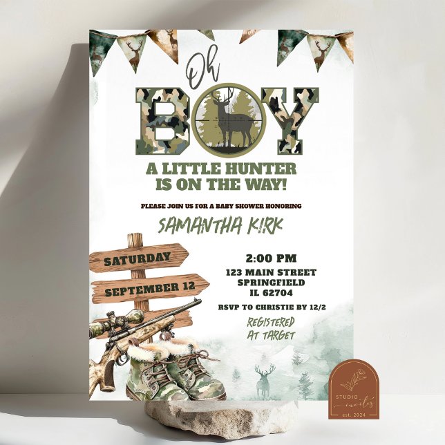 Invitation Bébé chasse camouflage Shower (Créateur téléchargé)