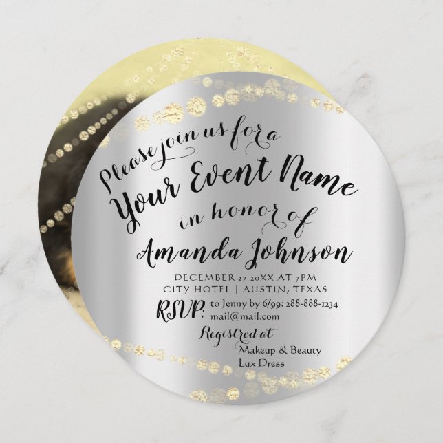 Invitation Bébé chiot douche nouveau chien Photo Rose Gold (Devant / Derrière)