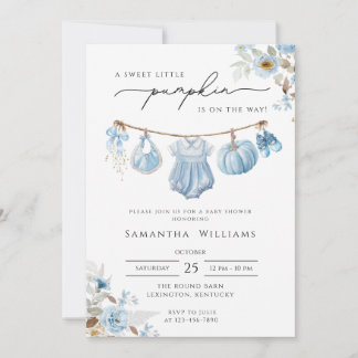 Invitation Bébé citrouille rose pour fille Baby Shower, Petit
