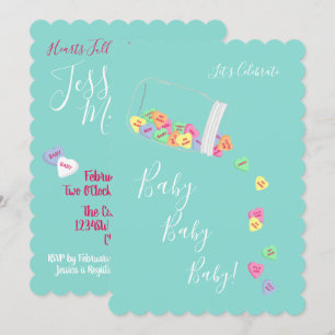 Invitation BÉBÉ Coeurs de bonbons Baby shower Sprinkel