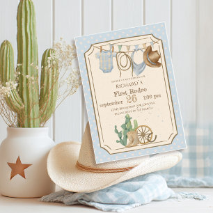 Invitation Bébé Cow-boy du Far West 1er Anniversaire