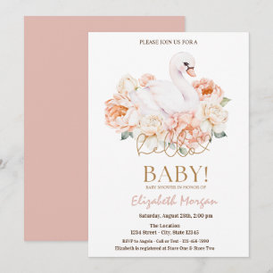 Invitation Bébé Cygne Bonjour Bébé Baby Shower 