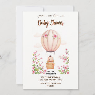 Invitation Bébé dans le Baby shower à ballon à air chaud