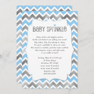 Invitation Bébé d'argent bleu Sprinkboy baby shower invitatio