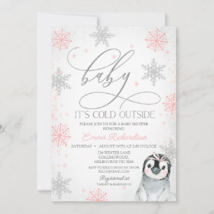 Invitation Bébé d'argent Il fait froid dehors Baby shower de