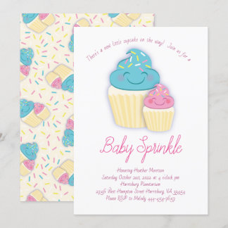 Invitation Bébé de Cupcake mignon Douche Sprinkle