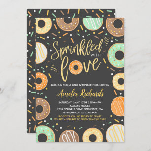 Invitation Bébé de Donut saupoudré d'invitation avec amour
