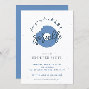 Invitation Bébé de Doughnut Saupoudrée Bleu Boy Shower Invita