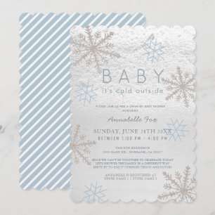 Invitation Bébé de Flèche-Neige Bleu Son Baby shower de prome