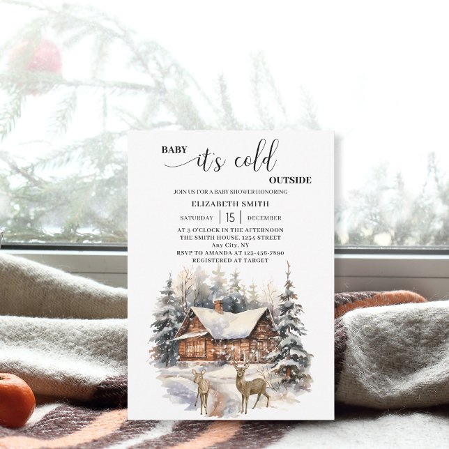 Invitation Bébé de neige d'hiver Il fait froid dehors Bébé Sh (Créateur téléchargé)