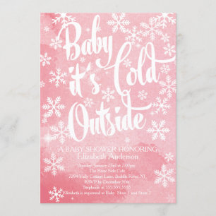 Invitation Bébé d'hiver C'est froid dehors filles Baby shower
