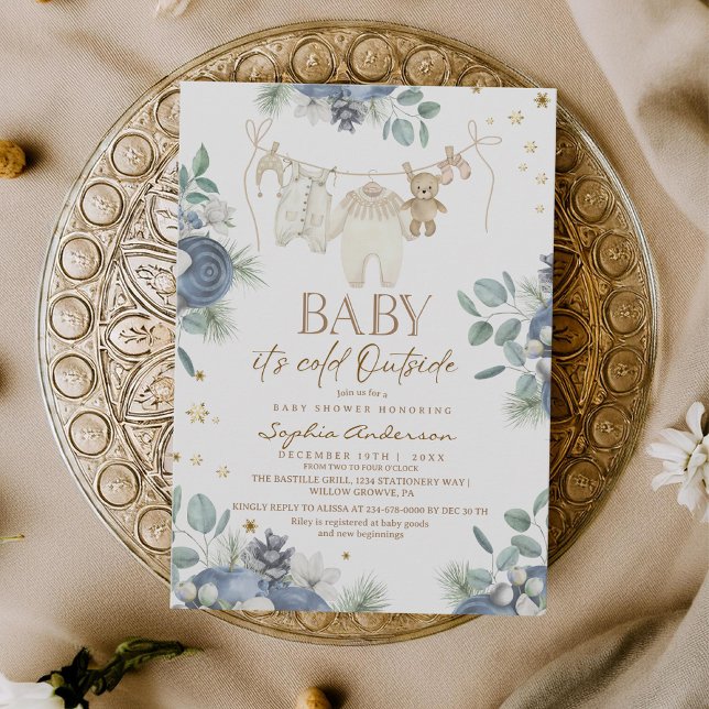 Invitation Bébé d'hiver Il fait froid dehors Baby Shower  (Créateur téléchargé)