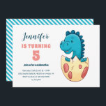 Invitation Bébé Dino Hatching Egg Cute Kids Dinosaur Annivers<br><div class="desc">Conception sympa pour les enfants, garçons ou filles qui aiment les dinosaures, les dessins animés pour dinos, T-rex et autres espèces de dinosaures. Parfait pour la fête d'anniversaire à thème Jurassique. Vous pouvez customiser le libellé pour l'adapter à d'autres occasions.</div>