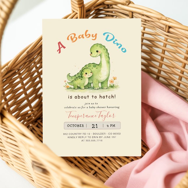 Invitation Bébé Dino sur le point d'éclore Fête de bébé dinos (Créateur téléchargé)