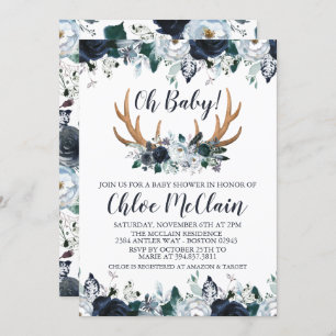 Invitation Bébé d'invitation de baby shower de Boho de marine
