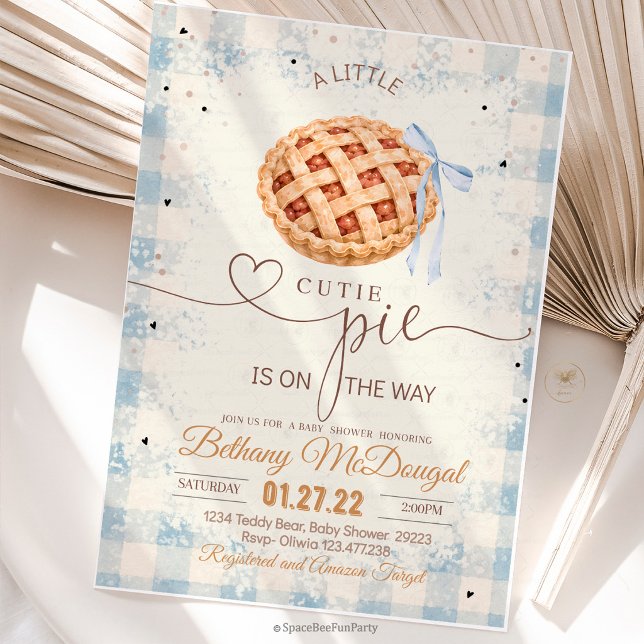 Invitation Bébé Doux comme un Gâteau Fête Prénatale Garçon Au (cutie pie baby, baby shower invite, fall baby shower, autumn baby shower, thanksgiving baby, pumpkin)